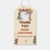 Western Cowboy Kerstfeest Dank je wel Favor Cadeaulabel (Voorkant)
