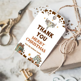 Western Cowboy Kerstfeest Dank je wel Favor Cadeaulabel