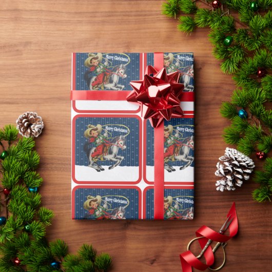  Western Cowboy Kind Horse Rope Christmas Cadeaupapier (Feestdagen Geschenken)