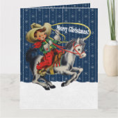  Western Cowboy Kind Horse Rope Christmas Kaart (Voorkant)