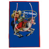  Western Cowboy Kind Horse Rope Christmas Medium Cadeauzakje (Voorkant)