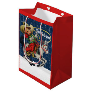  Western Cowboy Kind Horse Rope Christmas Medium Cadeauzakje