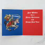 Western Cowboy Kind Paard en Touw Kerstmis Kaart (Binnen)