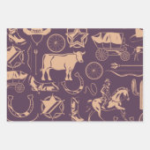 Western Cowboy Kind verjaardagsfeestje Inpakpapier Vel (Voorkant 2)