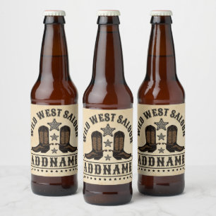 Western Cowboy Laarzen ADD NAAM Sheriff Sporen Sal Bier Etiket