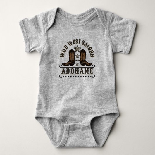 Western Cowboy Laarzen ADD NAAM Sheriff Sporen Sal Romper (Voorkant)