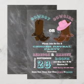 western cowboy of cowgirl gender reveal party kaart (Voorkant / Achterkant)