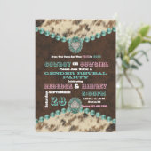 western cowboy of cowgirl gender reveal party kaart (Staand voorkant)