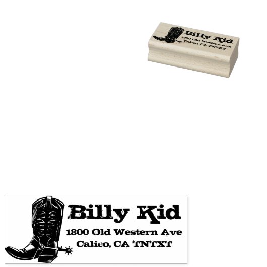 Western Cowboy-opstartadres Rubberstempel (Gestempeld)