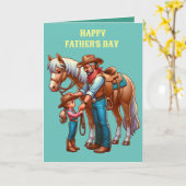 Western Cowboy Paard Kind Gelukkig Vaderdag 5 Kaart (Gele Bloem)