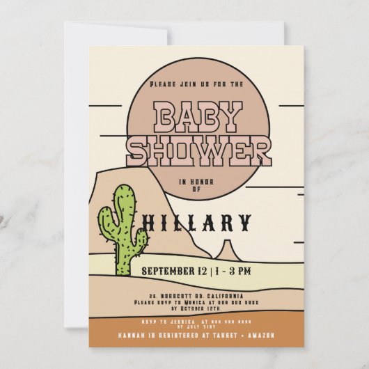 Western Cowboy Pastel Genderneutraal Baby shower Kaart (Voorkant)