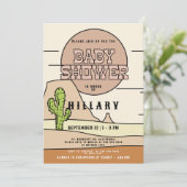 Western Cowboy Pastel Genderneutraal Baby shower Kaart (Staand voorkant)