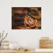 Western Cowboy Pet Barn Hay Poster (Keuken)
