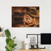Western Cowboy Pet Barn Hay Poster (Thuiskantoor)