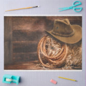 Western Cowboy Pet Barn Hay Tissue Decoupage Tissuepapier (Craft)