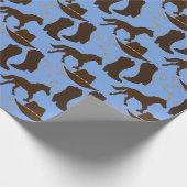Western Cowboy Pet, Boots, Horse Blue Cadeaupapier (Hoek)