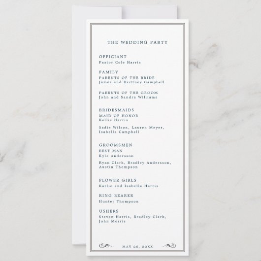 Western cowboy pet bruiloft programma (Achterkant)