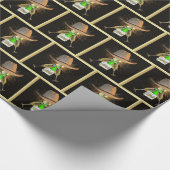 Western Cowboy Pet Champagne Vuurwerk vieren Cadeaupapier (Hoek)