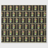 Western Cowboy Pet Champagne Vuurwerk vieren Cadeaupapier (Vlak)