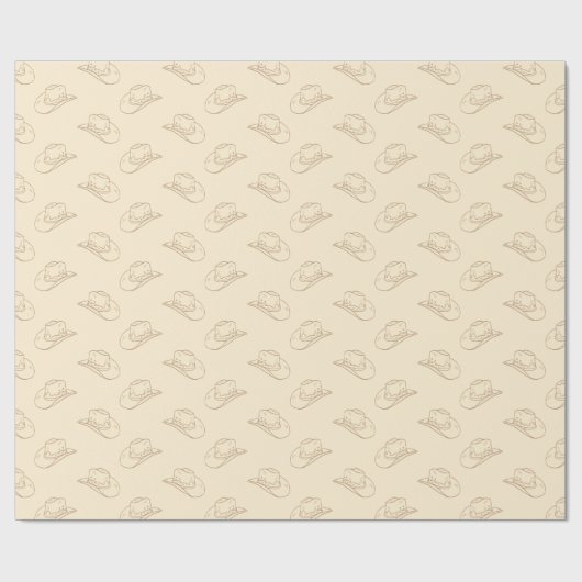 Western Cowboy Pet Cowgirl Rodeo Cream Gold Cadeaupapier (Vlak)