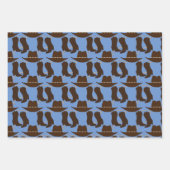 Western Cowboy Pet en Boots Inpakpapier Vel (Voorkant 2)