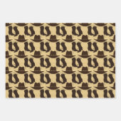 Western Cowboy Pet en Boots Inpakpapier Vel (Voorkant)