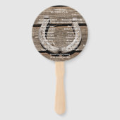 Western cowboy pet en laars hoefijzer bruiloft Fan Handwaaier (Achterkant)