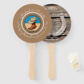 Western cowboy pet en laars hoefijzer bruiloft Fan Handwaaier (Voorkant en achterkant)