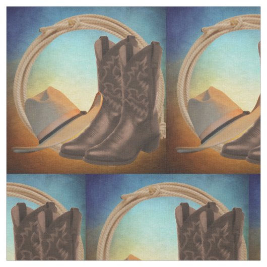 Western cowboy-Pet en penseel Stof (Swatch)