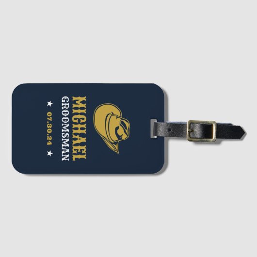 Western Cowboy Pet Gepersonaliseerd Beste Man Groo Bagagelabel (Voorkant (horizontaal))