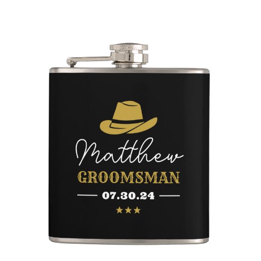 Western Cowboy Pet Klassieke, gepersonaliseerde Gr Heupfles (Voorkant)