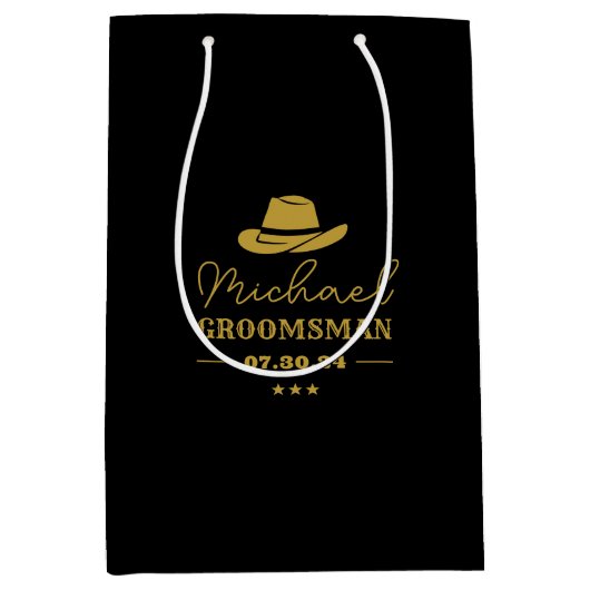 Western Cowboy Pet Klassieke, gepersonaliseerde Gr Medium Cadeauzakje (Voorkant)