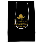 Western Cowboy Pet Klassieke, gepersonaliseerde Gr Medium Cadeauzakje (Achterkant)