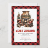 Western Cowboy Plaid Buffalo Christmas Card Feestdagenkaart (Voorkant)