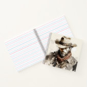 Western Cowboy Portret Schilderen Historische Paar Notitieboek (Binnen)