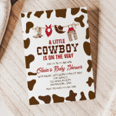 Western Cowboy Red Baby shower Invitation Kaart