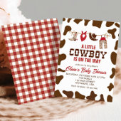 Western Cowboy Red Baby shower Invitation Kaart