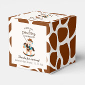 Western Cowboy Rocking Horse Boy Baby shower Bedankdoosjes (Achterkant)