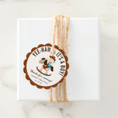 Western Cowboy Rocking Horse Boy Baby shower Bedankjes Labels (In situ)