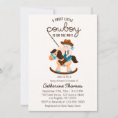 Western Cowboy Rocking Horse Boy Baby shower Kaart (Voorkant)