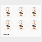Western Cowboy Rocking Horse Boy Baby shower Ronde Sticker (Vel)