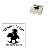 Western Cowboy Rocking Horse Boy Baby shower Rubberstempel (Gestempeld)