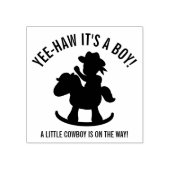 Western Cowboy Rocking Horse Boy Baby shower Rubberstempel (Afrduk)