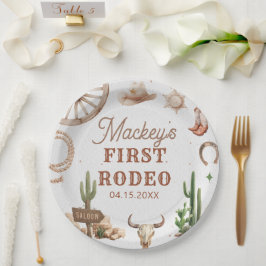 Western Cowboy Rodeo Birthday Paper Plate Papieren Bordje
