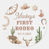 Western Cowboy Rodeo Birthday Sticker (Voorkant)