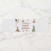 Western Cowboy Rodeo Birthday Waterfles Etiket (Enkel label)