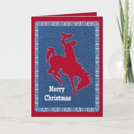 Western cowboy Rodeo Bronc Rider Faux Leather Kaart