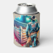 Western Cowboy Rodeo Team in Arena Blikjeskoeler (Blikje Achterkant)