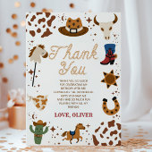 Western Cowboy Rodeo Verjaardagsfeest Bedankkaart