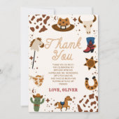 Western Cowboy Rodeo Verjaardagsfeest Bedankkaart (Voorkant)